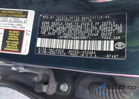 2016 Toyota Camry Hybrid Se z USA, uszkodzony, nr VIN 4T1BD1FK5GU188671